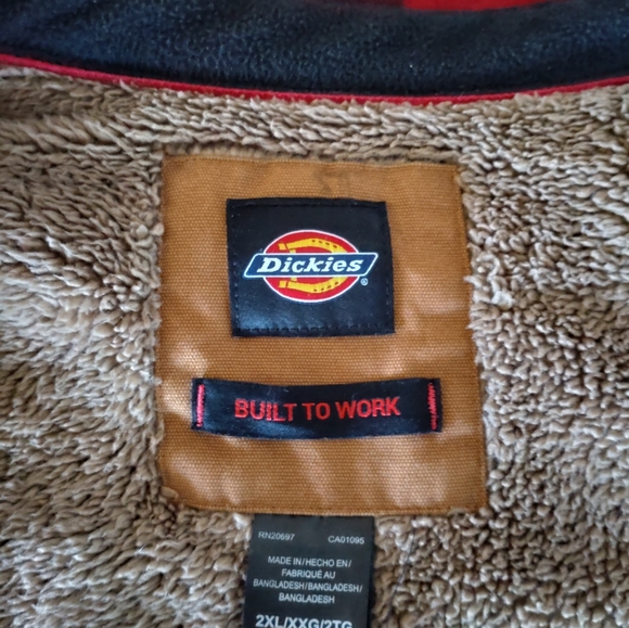 90' Dickies flannel shirt Fleece lining Vintage - Picture 5 of 9